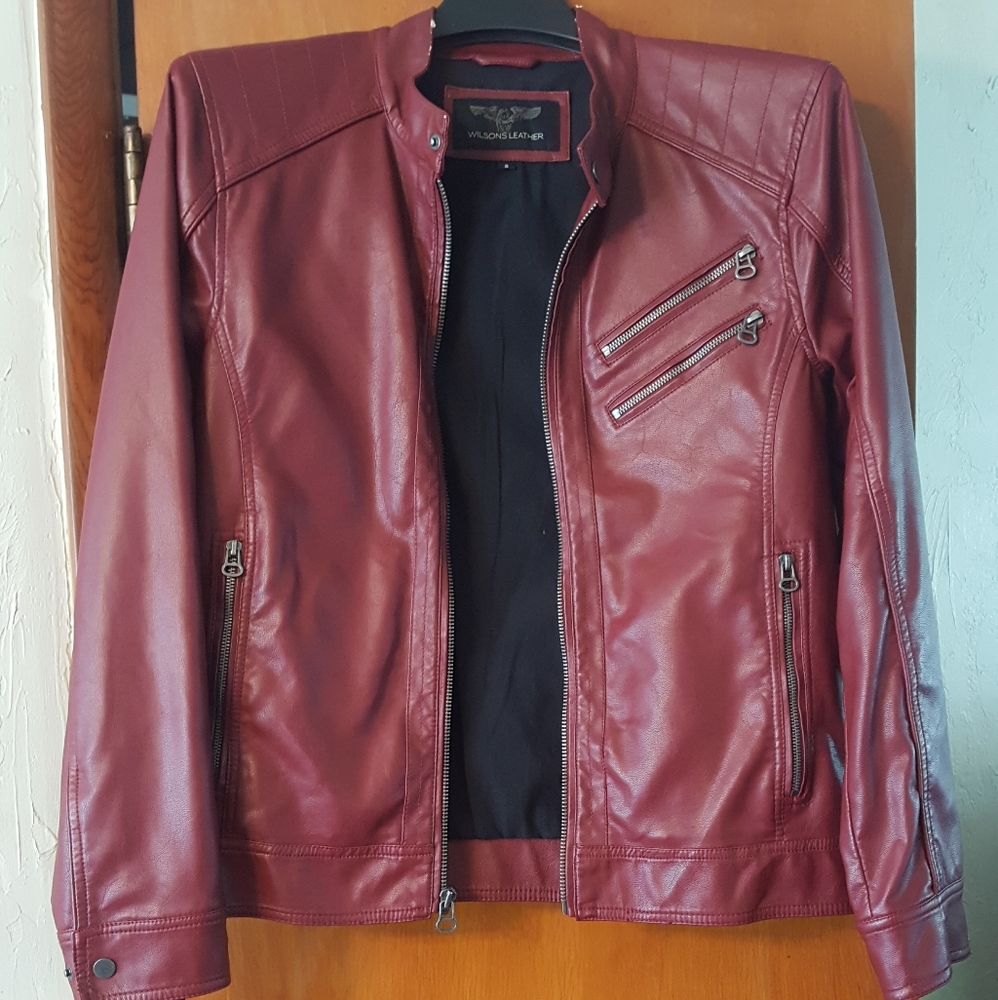 Wilsons faux leather red jacket